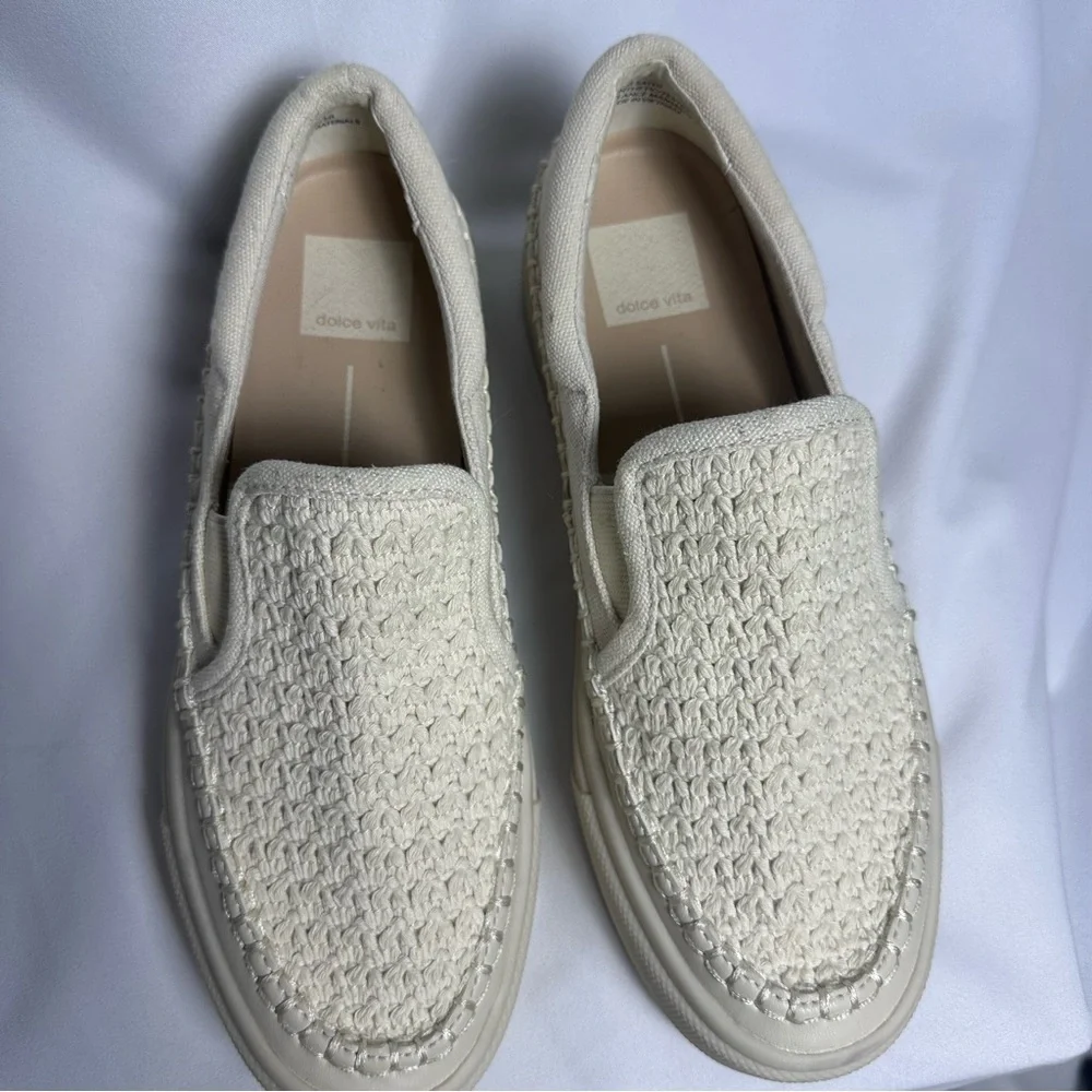 Dolce Vita Cream Woven Slip-On Sneakers Saydi women’s size 6.5 - Picture 8 of 8